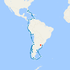 Grand Caribbean to Cape Horn with Miami Beach & Buenos Aires Stays