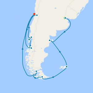 Buenos Aires Stay with Southern Fjords & Glaciers from Buenos Aires to Chile