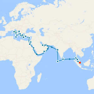 Journey to Eastern Realms from Rome to Singapore with Stay