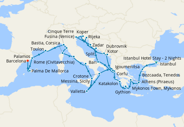 Cruise Itinerary Map