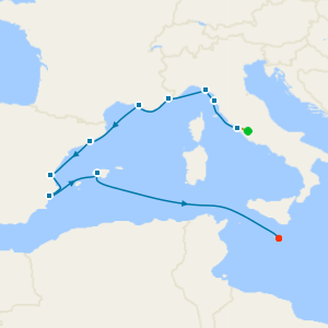 Coastal Mediterranean Gems from Rome to Valletta with Stay