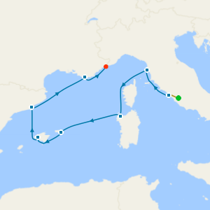 Balearic & Riviera Resorts from Rome to Monte Carlo with Stay