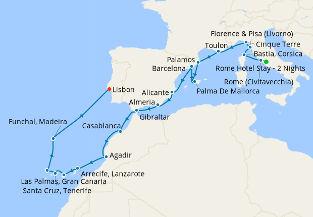 Cruise Itinerary Map
