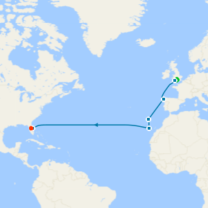 France & Portugal Passage from Southampton to Orlando with Stay