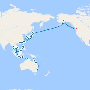 Grand Epic Reefs to Icy Glaciers from Sydney to Vancouver with Stays
