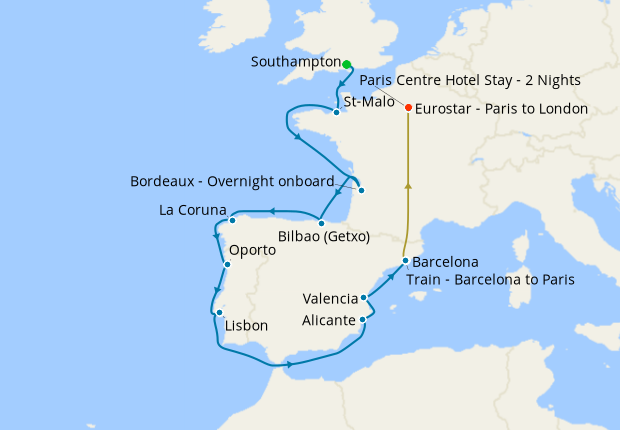 Cruise Itinerary Map