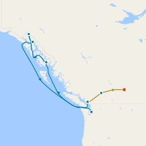 Alaska with Dawes Glacier from Seattle & Rocky Mountaineer from Vancouver to Banff with Stays