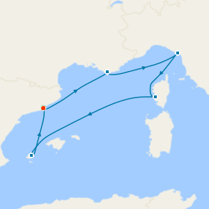 Coastal Gems: Italy, France & Spain from Barcelona with Stay