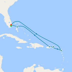 U.S. and British Virgin Islands from Fort Lauderdale with Miami Beach Stay