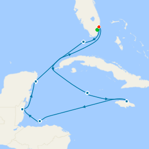 Greater Antilles, Belize & Mexico from Fort Lauderdale with 1nt Stay
