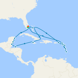 Leeward Islands & Mexico from Fort Lauderdale with 1nt Stay