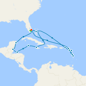 Mexico & Leeward Islands from Fort Lauderdale with 1nt Stay