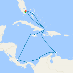 Costa Rica & Greater Antilles from Fort Lauderdale with 1nt Stay