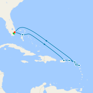 Eastern Caribbean from Fort Lauderdale with 1nt Stay