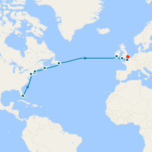 Transatlantic to London Tilbury with Miami Beach Stay