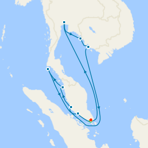 Gulf of Thailand & Malaysian Peninsula from Singapore with Stay