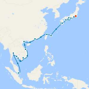 Southeast Asia, Taiwan & Japan from Singapore to Tokyo with Stays 