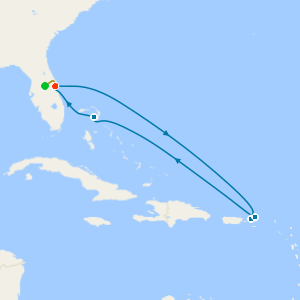 Eastern Caribbean from Port Canaveral with 1nt Stay