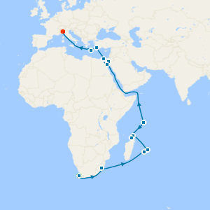 Grand Voyage from Cape Town to Genoa with Stay