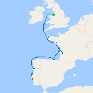 France, Spain & Portugal from Liverpool