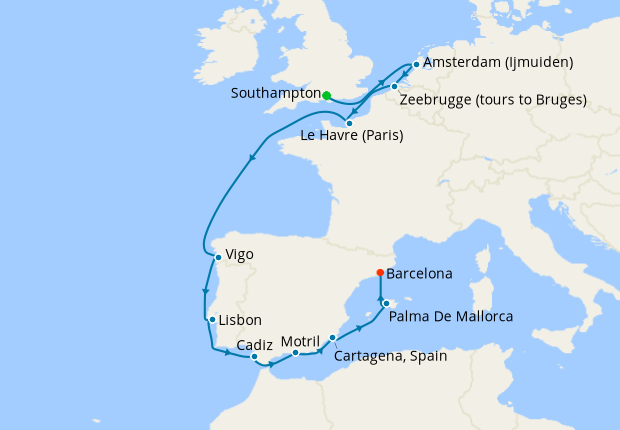 Cruise Itinerary Map