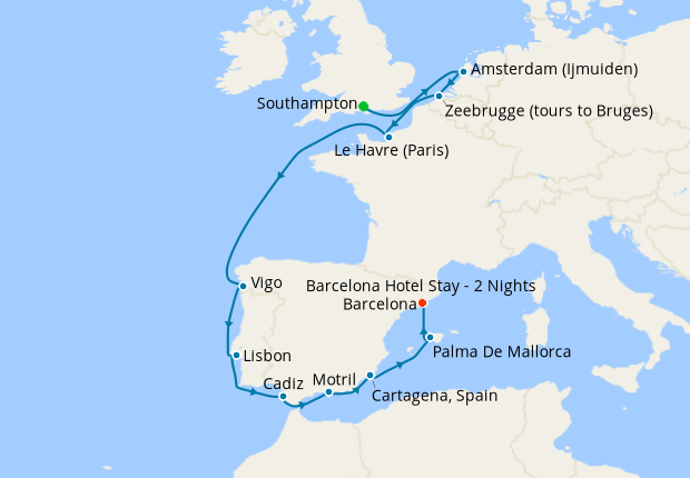 Cruise Itinerary Map