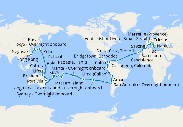 Map of the cruise map