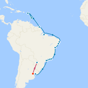 Barbados to Brazil & Buenos Aires from Bridgetown with Iguazu Falls