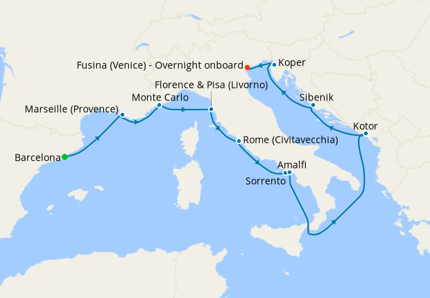 Cruise Itinerary Map