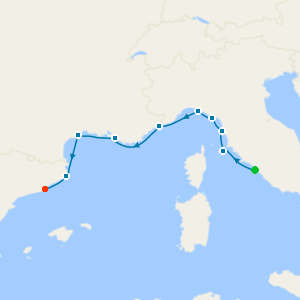 Italy, France & Spain cruise from Rome