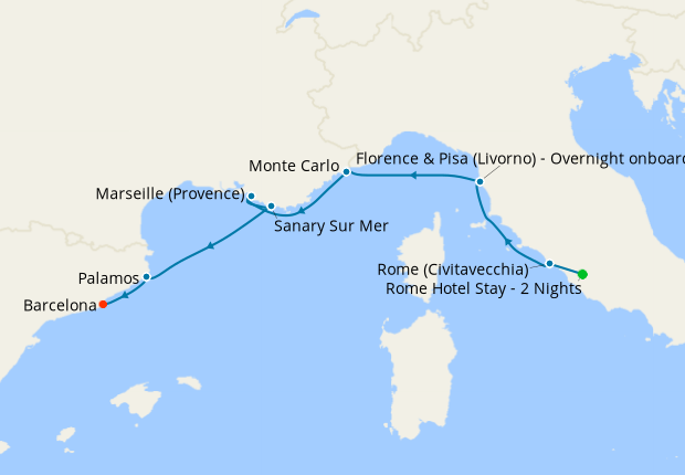 Map of the cruise map