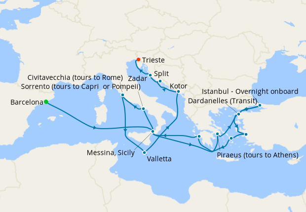 Cruise Itinerary Map