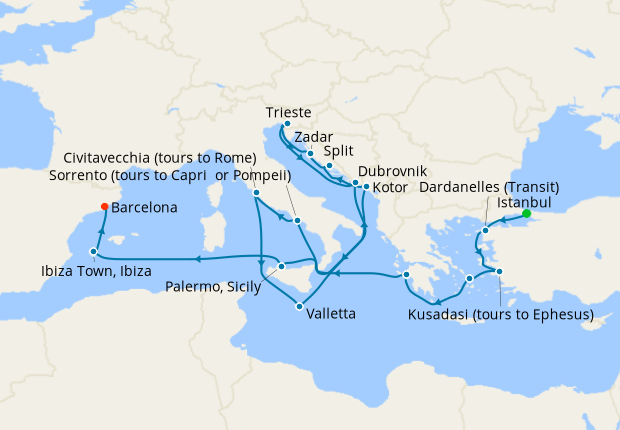 Cruise Itinerary Map