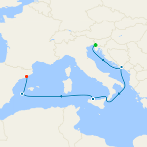Spain, Italy & Croatia from Trieste