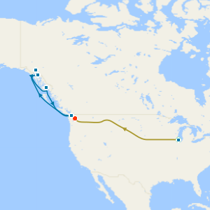 Chicago, U.S Rockies By Rail & Alaska with Glacier Bay from Seattle