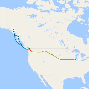 Chicago, U.S Rockies By Rail & Alaska with Dawes Glacier from Seattle
