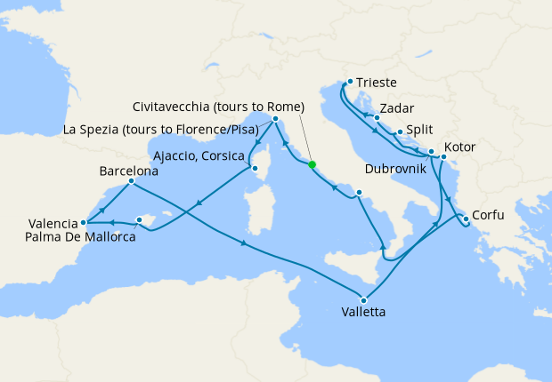 Cruise Itinerary Map
