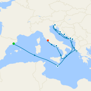 Italy, Greece & Adriatic from Barcelona
