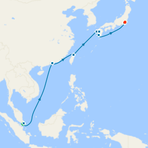 Singapore, Hong Kong, Nagasaki & Kagoshima to Tokyo with Stays