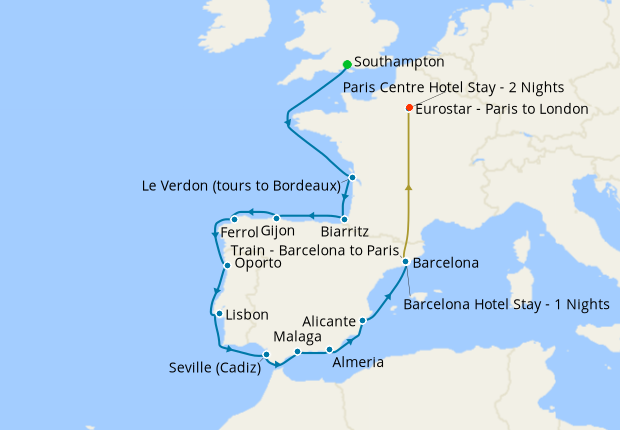 Cruise Itinerary Map