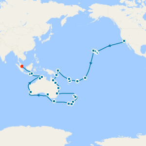 Pacific Islands & Australasia from Los Angeles to Singapore with Stay