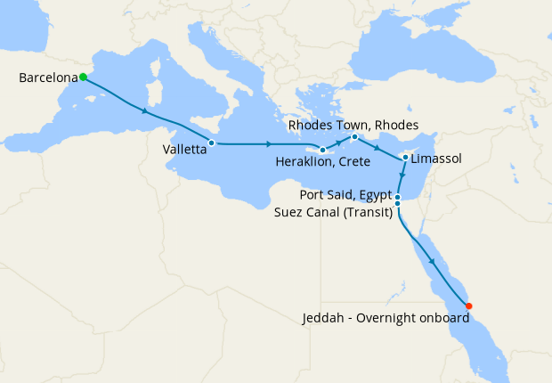 Cruise Itinerary Map