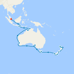 New Zealand, Australia & Bali from Auckland to Singapore with Stay