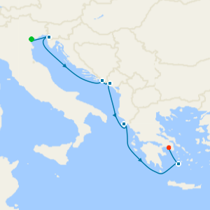 A Journey of Adriatic Splendour & Mediterannean Delights from Fusina (Venice)