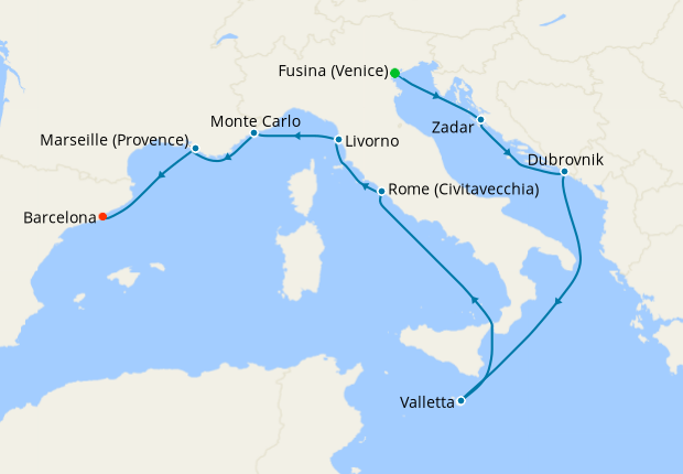 Cruise Itinerary Map