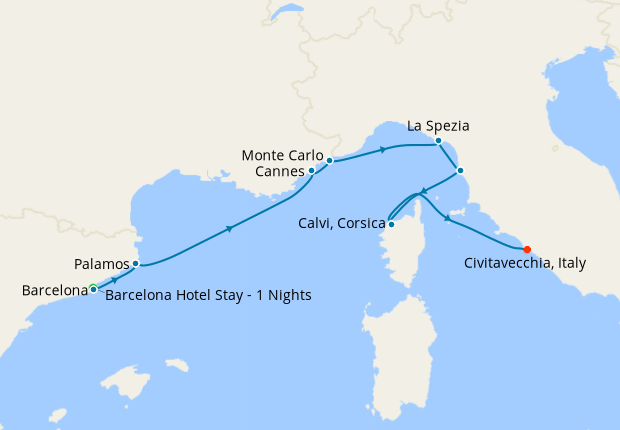 Map of the cruise map