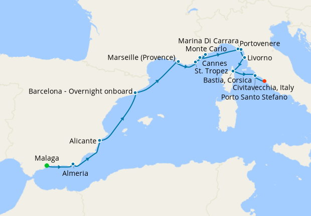 Map of the cruise map