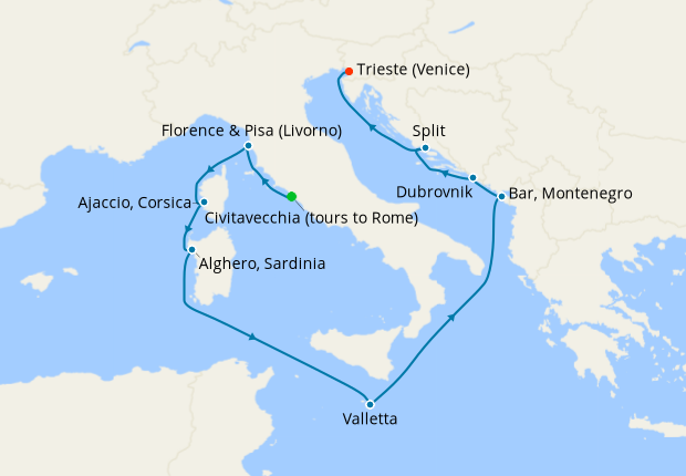 Cruise Itinerary Map