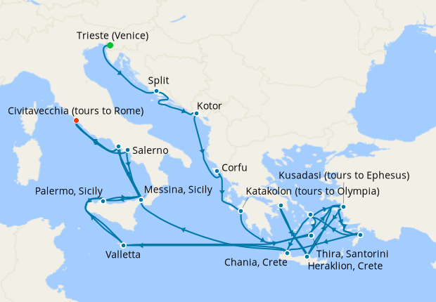 Cruise Itinerary Map