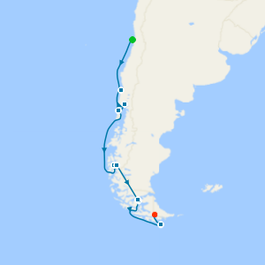 Chilean Fjords & The Glaciers of The Beagle Channel from Valparaiso